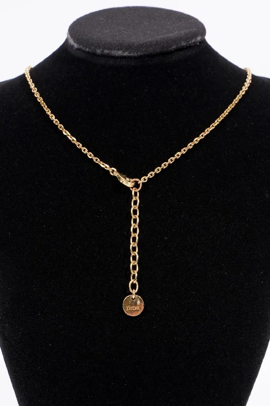 Dainty And Elegant Jewelry Now At Reduced Prices Christian Dior Womens Petit CD Choker Necklace Golden Finish Base Metal