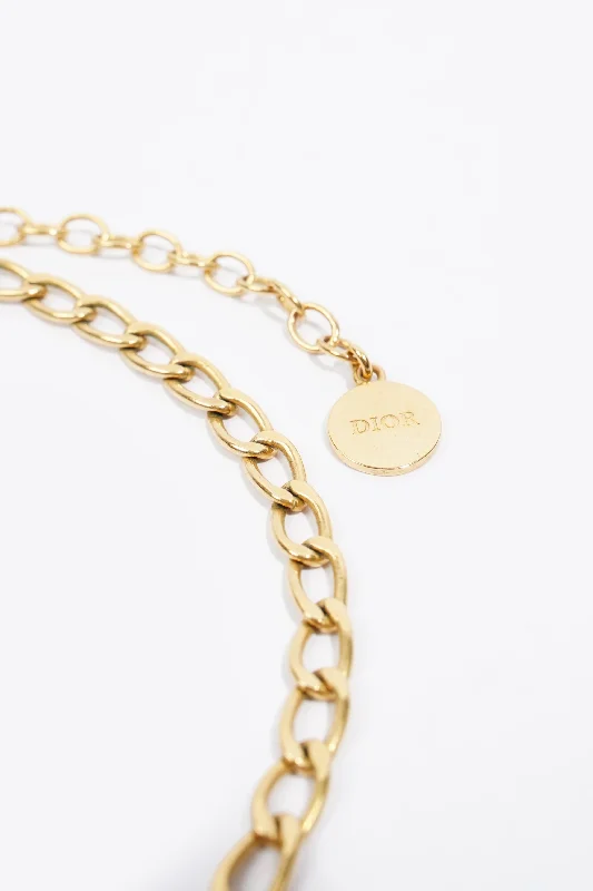 Trending Jewelry Now At Unbeatable Prices Christian Dior Petite CD Choker Necklace Gold Base Metal