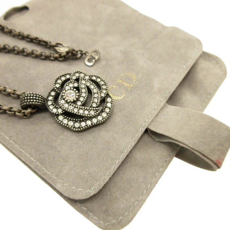 Best Jewelry Deals – Premium Quality At Exclusive Discounts CHRISTIAN DIOR Rhinestone Metal Gunmetal Necklace
