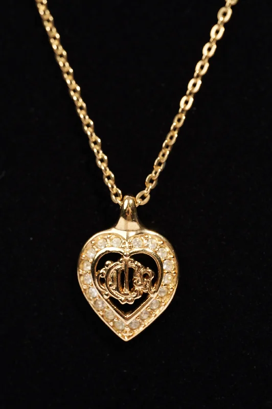 Must-Have Jewelry At Unbelievable Discounts Christian Dior Womens Heart Pendant Necklace Gold