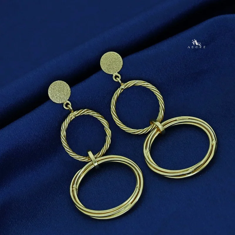 Sparkle For Less – Shop Jewelry Deals Now Golden Textured Twisted Tri Circle Earring