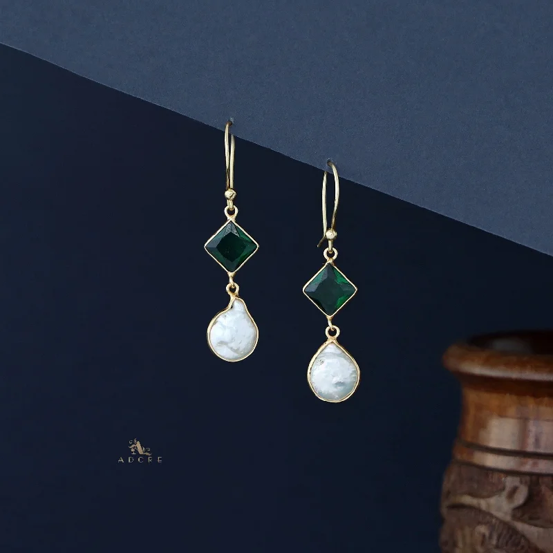 Handcrafted Beauty At Affordable Prices Elsie Diamond Glossy Stone + Baroque Drop