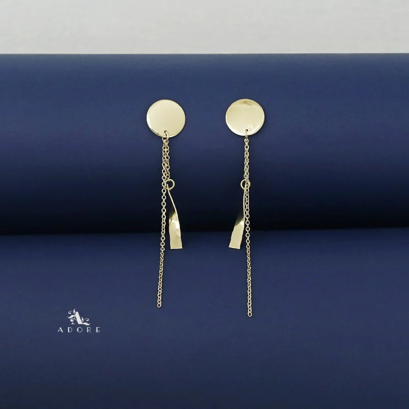 Stunning Statement Jewelry, Unbeatable Discounts Golden Circle Swirl Chain Hanging Earring