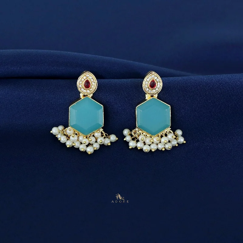 Special Sale On Handcrafted Jewelry – Shop Today Golden Drop + Hexagon Pearl Hanging Earring