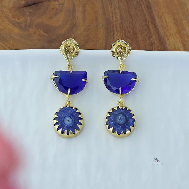 Jewelry Sale Alert – Shop Timeless Elegance Today Golden Flower Claw Solar Agate Earring
