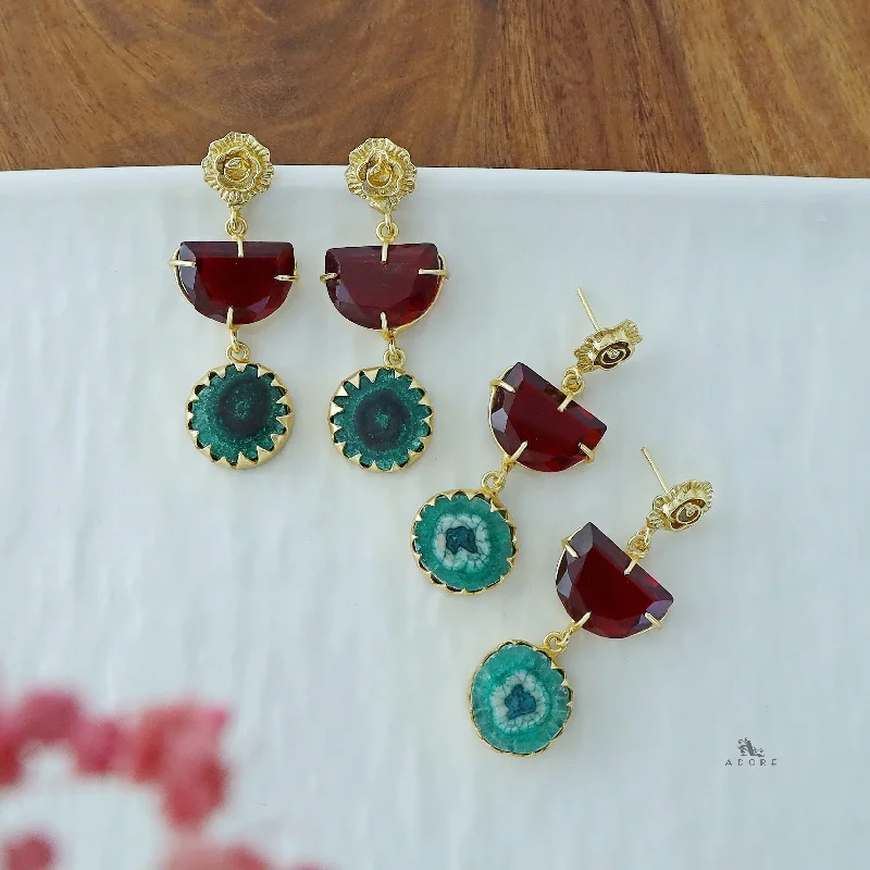 Dark Maroon + Green