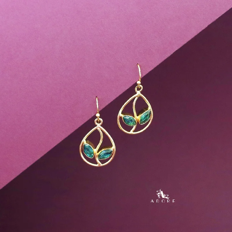 High-End Sparkle, Low-End Prices – Jewelry Sale Live Golden Leafy Glossy Stone Drop