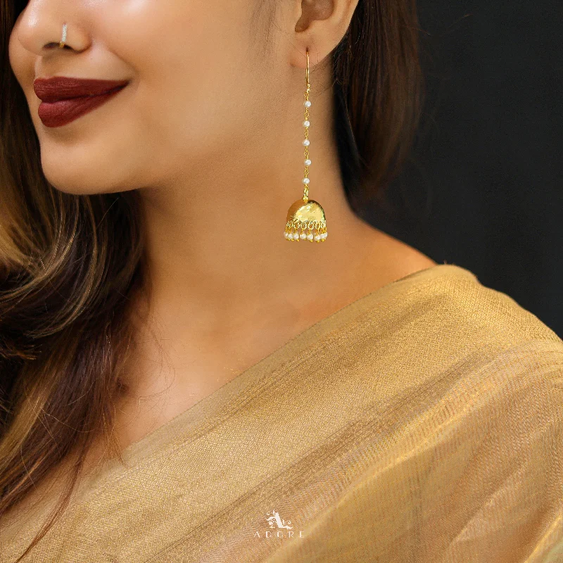 Dainty And Elegant Jewelry Now At Reduced Prices Golden Long Pearl Hanging Drop Jhumka