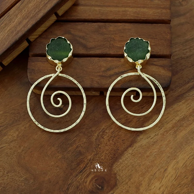 Elegant Jewelry, Exclusive Prices – Shop Now Golden Raw Stone Sprial Earring