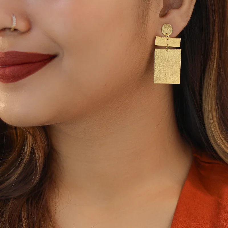 Must-Have Jewelry At Unbelievable Discounts Delna Golden Tri Shape Earring