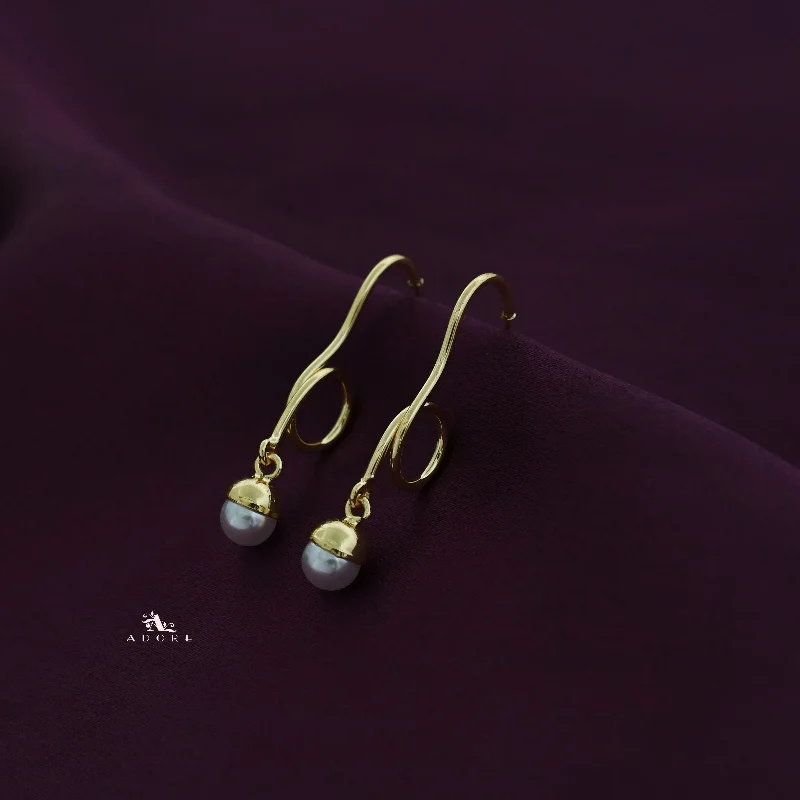 Trending Jewelry Now At Unbeatable Prices Golden Twisted Circle Pearl Earring
