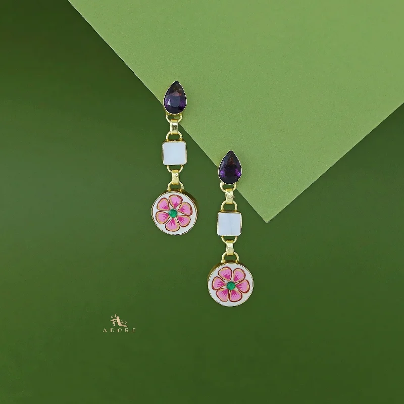 Get Your Favorite Jewelry At The Best Price Hand Painted Glossy Tri Shape MOP Earring