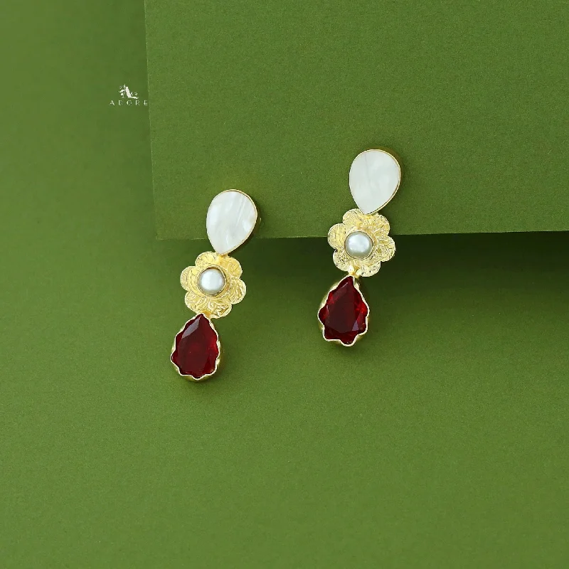 Classic And Modern Jewelry Styles On Sale Lauryn Golden MOP + Pearl + Glossy Stone Earring