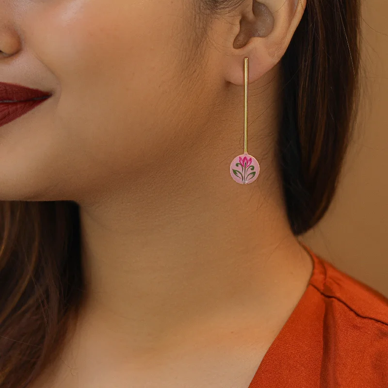 High-Quality Jewelry At A Fraction Of The Cost Rhylee Flower Hand Painted Stick Earring