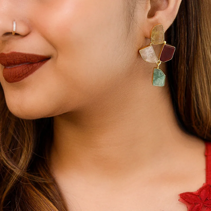 Fashion-Forward Jewelry At Exclusive Discounts Suzy Golden Tetra Raw Stone Earring