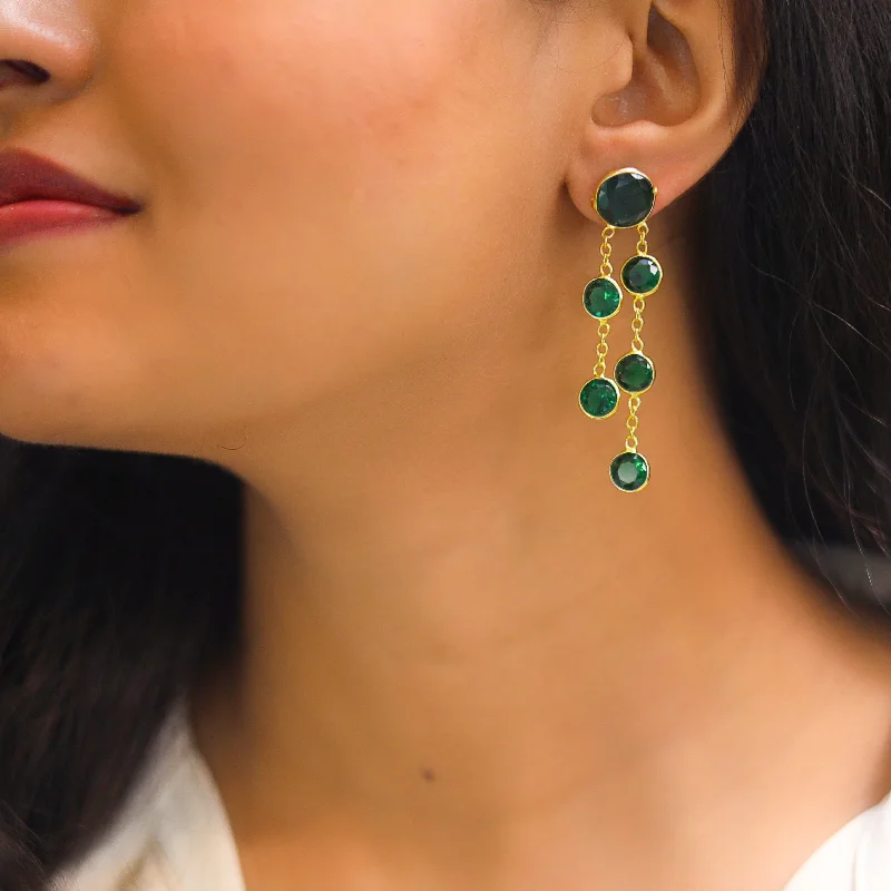 Everyday Jewelry Essentials Now On Sale Tiya Golden Round Glossy Stone Earring