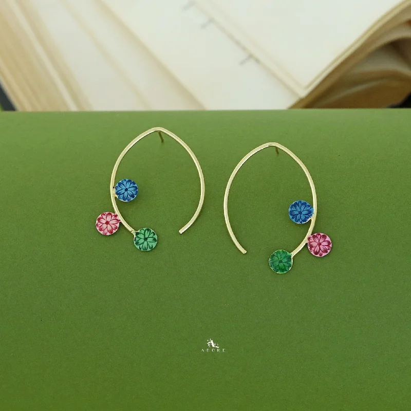 Grab Stylish Jewelry Before The Sale Ends Mirsha Arch Floral Hand Painted Earring