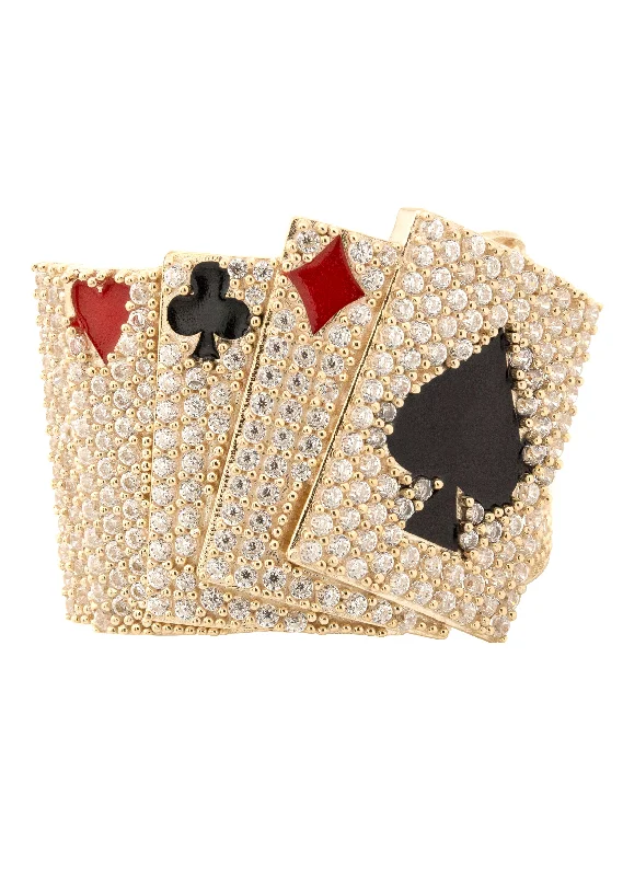 Affordable Glamour – Premium Jewelry At Special Prices 10K Gold Cards Ring For Men | 13 Grams