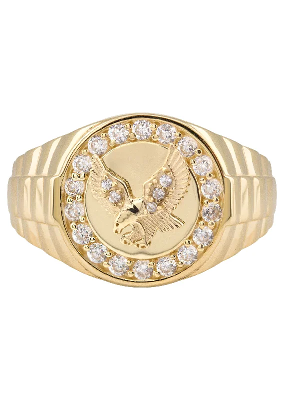 10K Gold Cz Eagle Ring For Men | 2.6 Grams