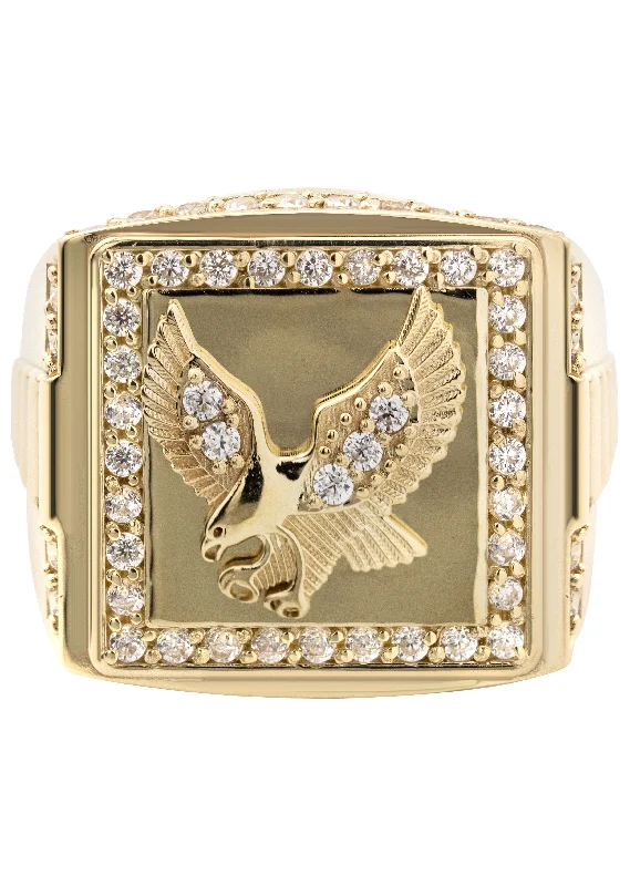 Shop Stylish Jewelry Now And Save Big 10K Gold Cz Eagle Ring For Men | 6 Grams
