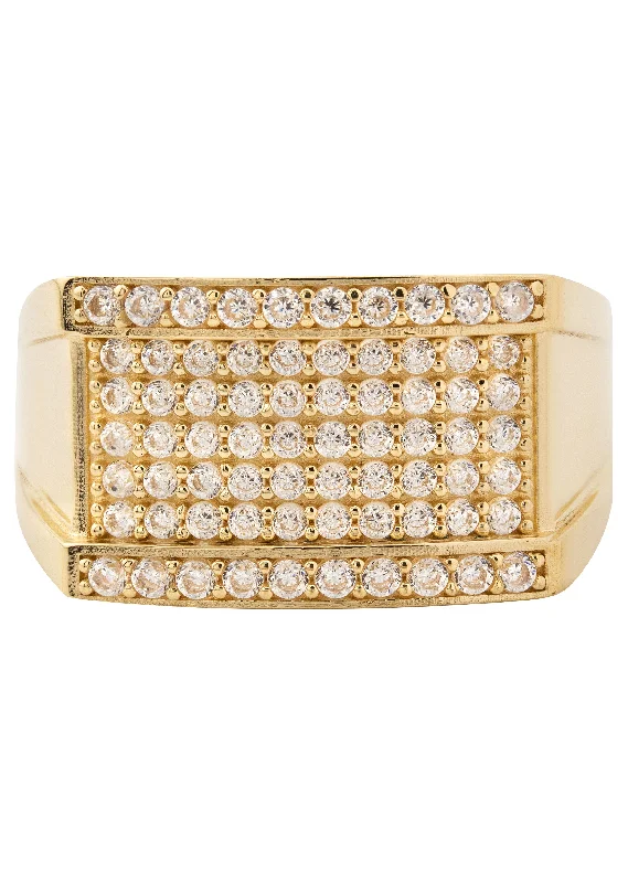 Flash Sale On Stunning Jewelry – Don't Miss Out 10K Gold Cz Pinky Ring For Men | 3.2 Grams