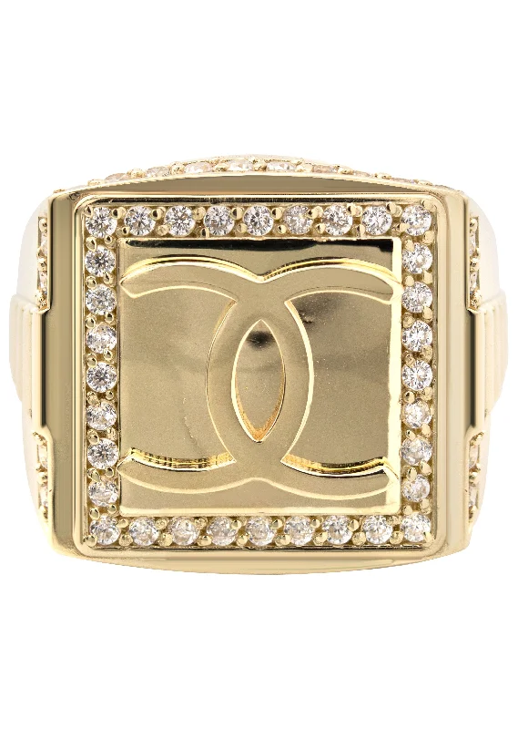Discounted Jewelry For A Glamorous Look 10K Gold Cz Pinky Ring For Men | 6 Grams