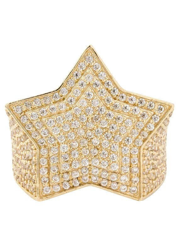 High-End Jewelry, Now More Affordable Than Ever 10K Gold Cz Star Ring For Men | 10 Grams