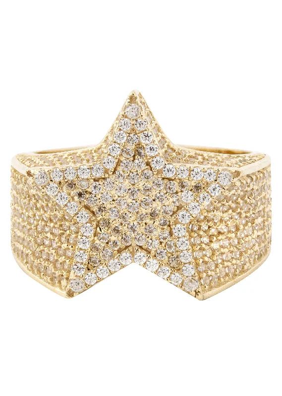 Breathtaking Jewelry, Breathtaking Prices 10K Gold Cz Star Ring For Men | 8 Grams