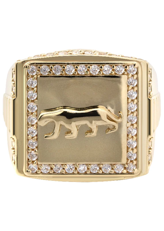 Personalized Jewelry Sale – Meaningful Gifts At Great Prices 10K Gold Cz Tiger Ring For Men | 6 Grams