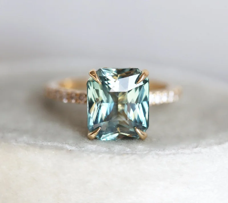 Caitlyn Mint Sapphire Diamond Ring