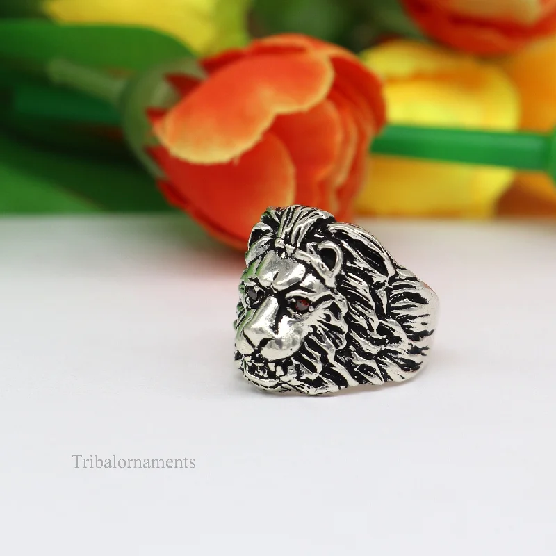 Dazzling Deals On Necklaces, Bracelets, And More 925 sterling silver handcrafted lion ring, Amazing vintage design customized ring band for unisex gifting from india ring432