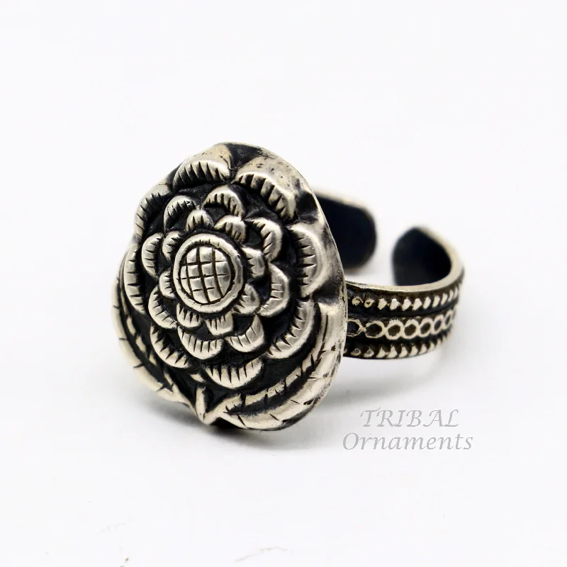 Personalized Jewelry Sale – Unique Gifts At Low Prices 925 sterling silver handmade fabulous vintage antique design adjustable rings band for Brides gifting jewelry temple jewelry SR339
