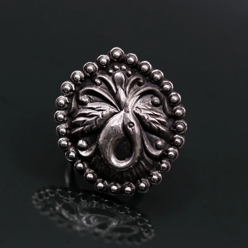Get The Best Deals On Timeless Jewelry Pieces 925 Sterling silver handmade gorgeous peacock design amazing pretty adjustable ring tribal jewelry temple ring sr234