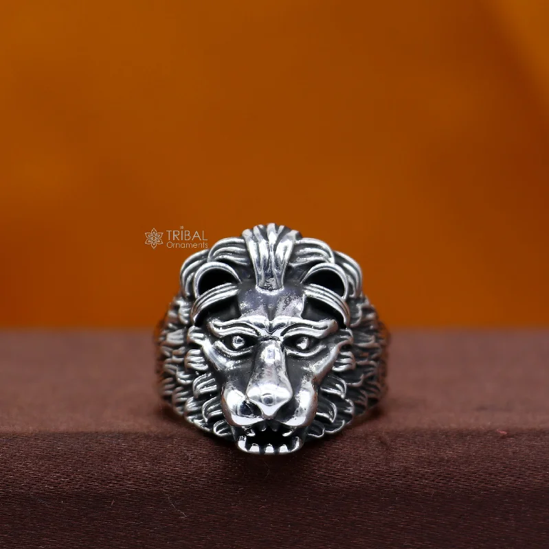 Shop Dazzling Jewelry At The Best Prices 925 sterling silver lion face ring, best mans adjustable ring sr712