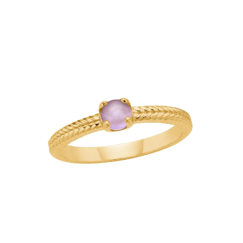 Unbeatable Offers On Luxury And Everyday Jewelry Olalla 18K Gold Plated Ring w. 1 Amethyst