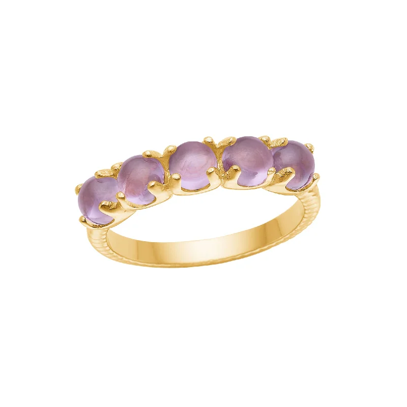 Your Perfect Accessory At The Perfect Price Olalla 18K Gold Plated Ring w. 5 Amethyst
