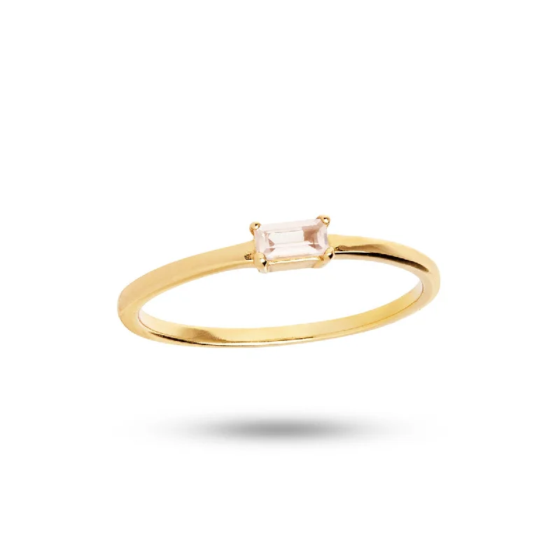 Confetti Rosa 18K Gold Plated Ring w. Quartz