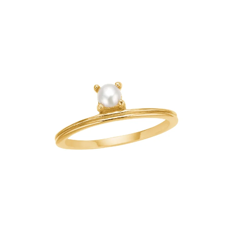 Unicorn 18K Gold Plated Ring w. Pearl