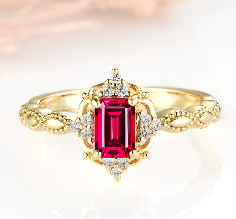 Limited-Stock Jewelry Clearance – Grab Your Favorites Now Claire Vintage Ruby Ring- 14K Solid Yellow Gold Limited-Stock Jewelry Clearance – Grab Your Favorites Now Claire Vintage Ruby Ring- 14K Solid Yellow Gold