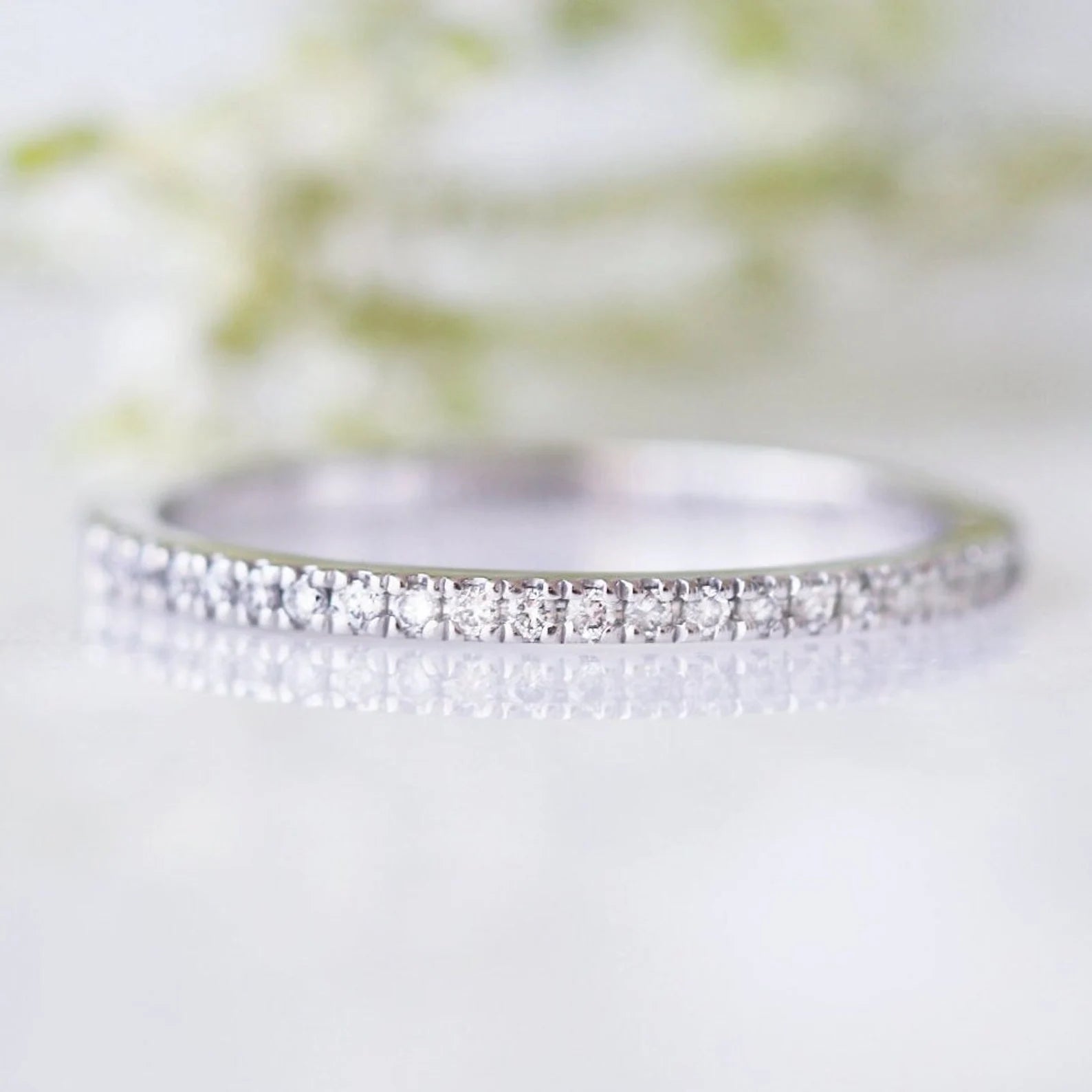 Limited-Time Offer On Elegant Jewelry Pieces 1.5MM Petite Diamond Wedding Band- 10K/ 14K/ 18K White Gold