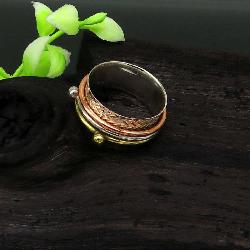 Limited-Stock Jewelry Sale – Shop Before It's Gone 925 sterling silver customized vintage double tone design tribal ring band, best thumb ring for girls, tribal gifting jewelry ring278