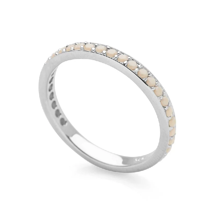 Luxury Handcrafted Jewelry For Elegant Looks Cream Eternity Stack Ring