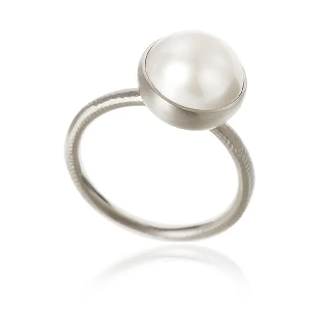 Premium Jewelry At Special Low Prices For A Limited Time Large Pacific Silver Ring w. White Pearl