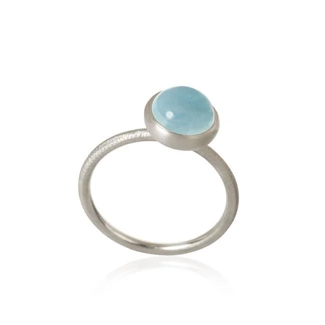 Bestselling Jewelry Now On Sale – Elevate Your Look Small Pacific Silver Ring w. Aquamarine