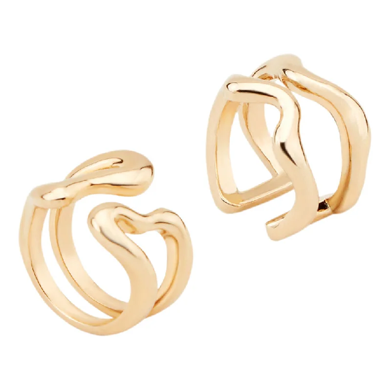 Premium Jewelry Now Available At Special Discounts Lava Geometrical - set of two Gold Plated Rings Premium Jewelry Now Available At Special Discounts Lava Geometrical - set of two Gold Plated Rings