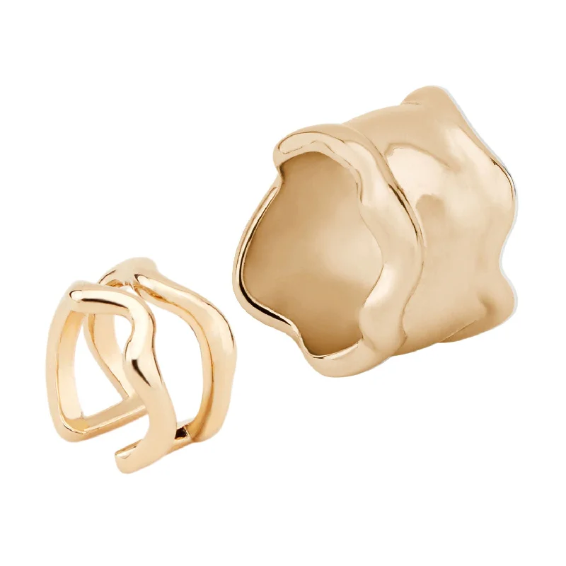 Flash Sale On Stunning Jewelry – Don't Miss Out Lava pure - set of two Gold Plated Rings Flash Sale On Stunning Jewelry – Don't Miss Out Lava pure - set of two Gold Plated Rings