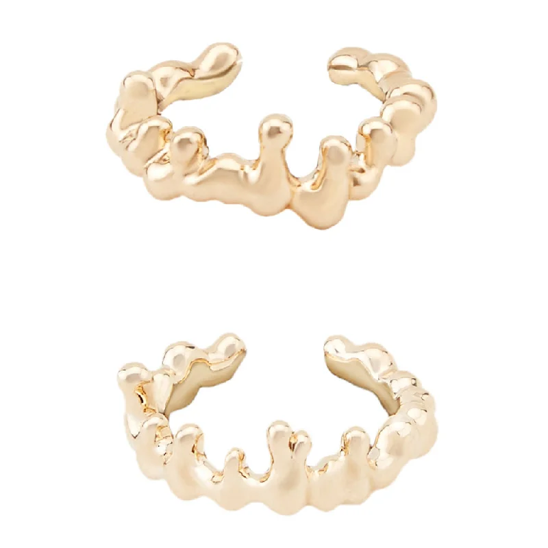 Exclusive Jewelry Offers – Sparkle For Less Lava - set of two Gold Plated Rings