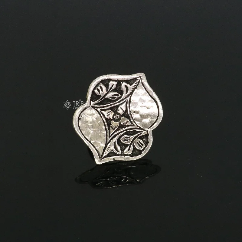 Special Sale On Handcrafted Jewelry – Shop Today Exclusive Indian Classical cultural flower design 925 sterling silver adjustable ring, best tribal ethnic jewelry Navratri jewelry sr391