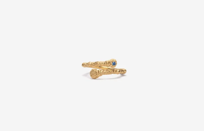Trending Jewelry Now Available At Exclusive Prices IX Crunchy Blue Nature Gold Plated Ring
