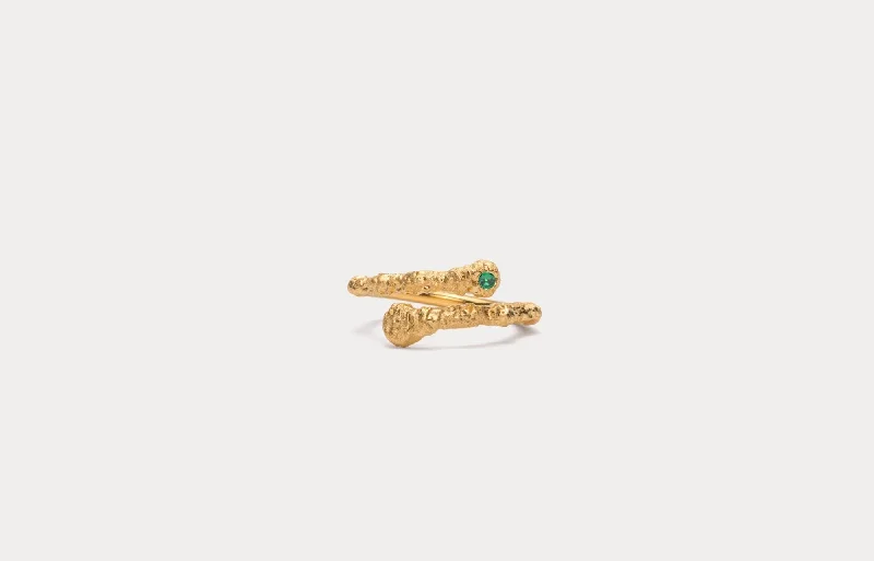 IX Crunchy Nature Gold Plated Ring